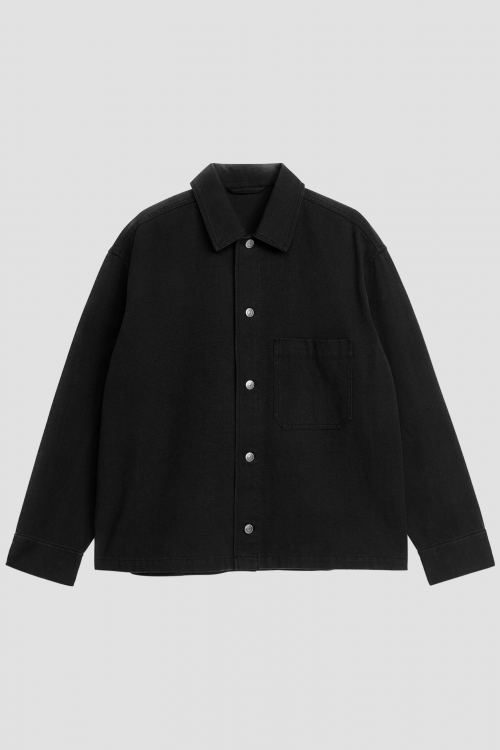 Garment-dyed canvas overshirt