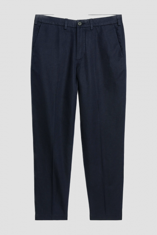 Regular Cropped byxa i bomull och linne