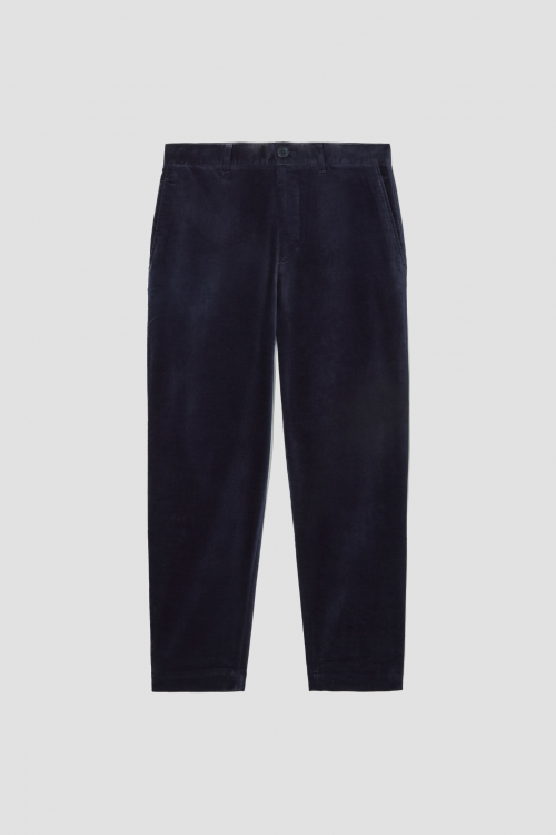 STRAIGHT-LEG COTTON-MOLESKIN TROUSERS