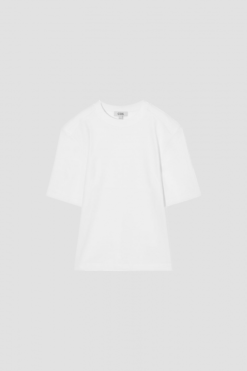 POWER-SHOULDER WAISTED T-SHIRT