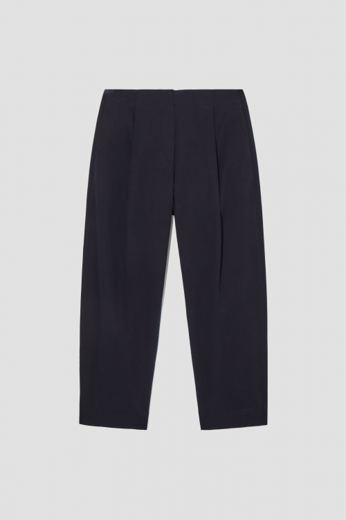 PLEATED BARREL-LEG TWILL CHINOS