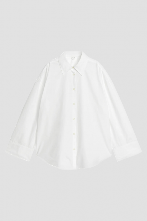 Poplinskjorta med avslappnad passform